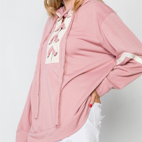 RESTOCKED!🌸Knit Hooded Lace-up Sweater - Picture 4 of 4